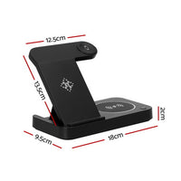 Thumbnail for Devanti 4-in-1 Wireless Charger Station Fast Charging for Phone Black