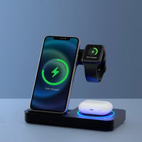 Thumbnail for Devanti 4-in-1 Wireless Charger Station Fast Charging for Phone Black