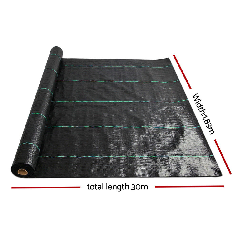 Instahut 1.83m x 30m Weedmat Weed Control Mat Woven Fabric Gardening Plant PE