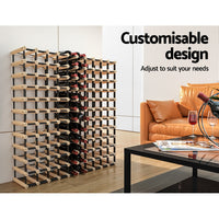 Thumbnail for Artiss 120 Bottle Wine Rack Timber Wooden Storage Wall Racks Organiser Cellar