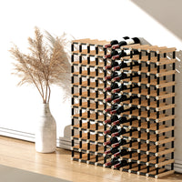 Thumbnail for Artiss 120 Bottle Wine Rack Timber Wooden Storage Wall Racks Organiser Cellar