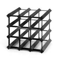 Thumbnail for Artiss 12 Bottle Timber Wine Rack Wooden Storage Wall Racks Holders Cellar Black