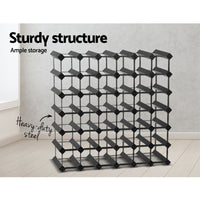 Thumbnail for Artiss 42 Bottles Timber Wine Rack Storage Wooden Racks Black