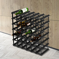 Thumbnail for Artiss 42 Bottle Wine Rack Timber Wooden Storage Holders Cellar Black