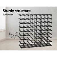 Thumbnail for Artiss 72 Bottle Timber Wine Rack Wooden Storage Wall Racks Holders Cellar Black