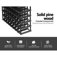 Thumbnail for Artiss 72 Bottle Timber Wine Rack Wooden Storage Wall Racks Holders Cellar Black