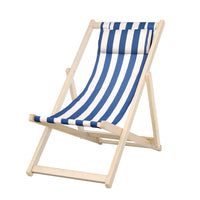 Thumbnail for Gardeon Outdoor Furniture Sun Lounge Beach Chairs Deck Chair Folding Wooden Patio