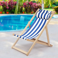 Thumbnail for Gardeon Outdoor Furniture Sun Lounge Beach Chairs Deck Chair Folding Wooden Patio