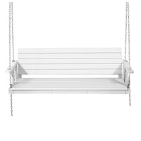 Thumbnail for Gardeon Porch Swing Chair with Chain Outdoor Furniture 3 Seater Bench Wooden White