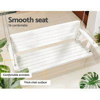 Thumbnail for Gardeon Porch Swing Chair with Chain Outdoor Furniture 3 Seater Bench Wooden White