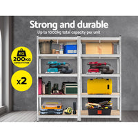 Thumbnail for Giants 2x1.8M Warehouse Shelving Rack Racking Garage Metal Storage Shelves