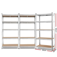 Thumbnail for Giants 3x1.8M Warehouse Shelving Rack Racking Garage Metal Storage Shelves