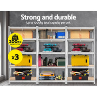 Thumbnail for Giants 3x1.8M Warehouse Shelving Rack Racking Garage Metal Storage Shelves