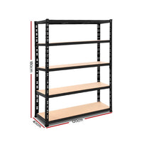 Thumbnail for Giantz 1.8M Warehouse Racking Shelving Storage Shelf Garage Shelves Rack Steel Black