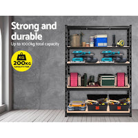 Thumbnail for Giantz 1.8M Warehouse Racking Shelving Storage Shelf Garage Shelves Rack Steel Black