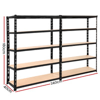 Thumbnail for Giantz 2.4MX1.8M Garage Shelving Warehouse Rack Pallet Racking Storage Steel Black