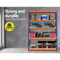 Thumbnail for Giantz 1.8M Warehouse Racking Shelving Storage Shelf Garage Shelves Rack Steel