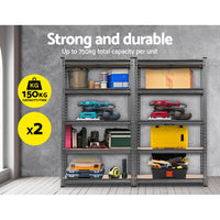 Thumbnail for Giantz 2x1.5M Steel Warehouse Racking Rack Shelving Storage Garage Shelves Shelf