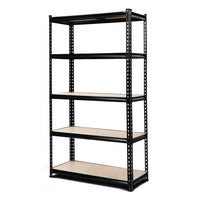 Thumbnail for 1.8M 5-Shelves Steel Warehouse Shelving Racking Garage Storage Rack Black