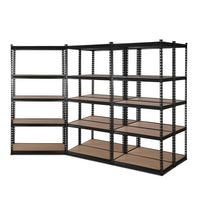 Thumbnail for 5x1.8M 5-Shelves Steel Warehouse Shelving Racking Garage Storage Rack Black