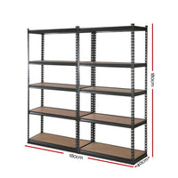 Thumbnail for 2x1.8M 5-Shelves Steel Warehouse Shelving Racking Garage Storage Rack Grey