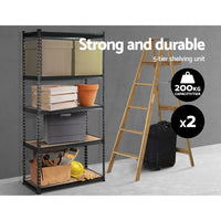 Thumbnail for 2x1.8M 5-Shelves Steel Warehouse Shelving Racking Garage Storage Rack Grey