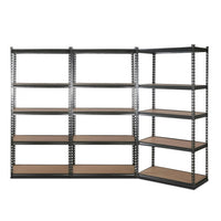 Thumbnail for 3x1.8M 5-Shelves Steel Warehouse Shelving Racking Garage Storage Rack Grey