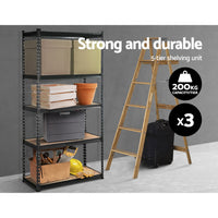 Thumbnail for 3x1.8M 5-Shelves Steel Warehouse Shelving Racking Garage Storage Rack Grey