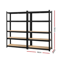 Thumbnail for Giantz 2X1.8M Warehouse Shelving Garage Storage Racking Steel Metal Shelves