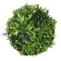 Thumbnail for Flowering White Artificial Green Wall Disc UV Resistant 50cm (Black Frame)