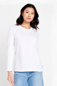 Thumbnail for Bonds Womens Long Sleeve Crew Tee Cotton T-Shirt White-0