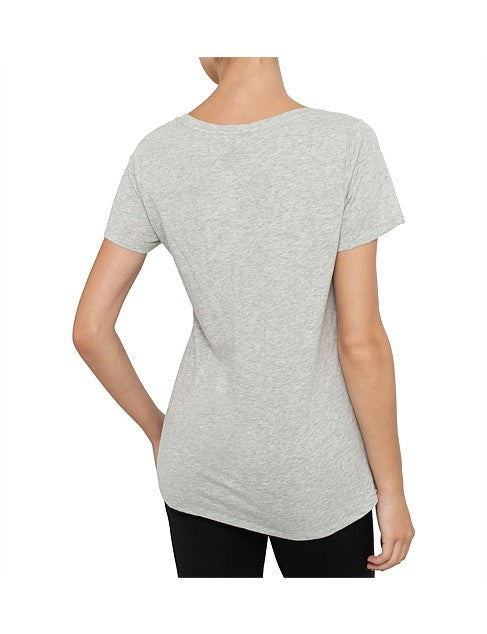 Bonds Womens Scoop Neck Tee T-Shirt Top Cotton Grey-1