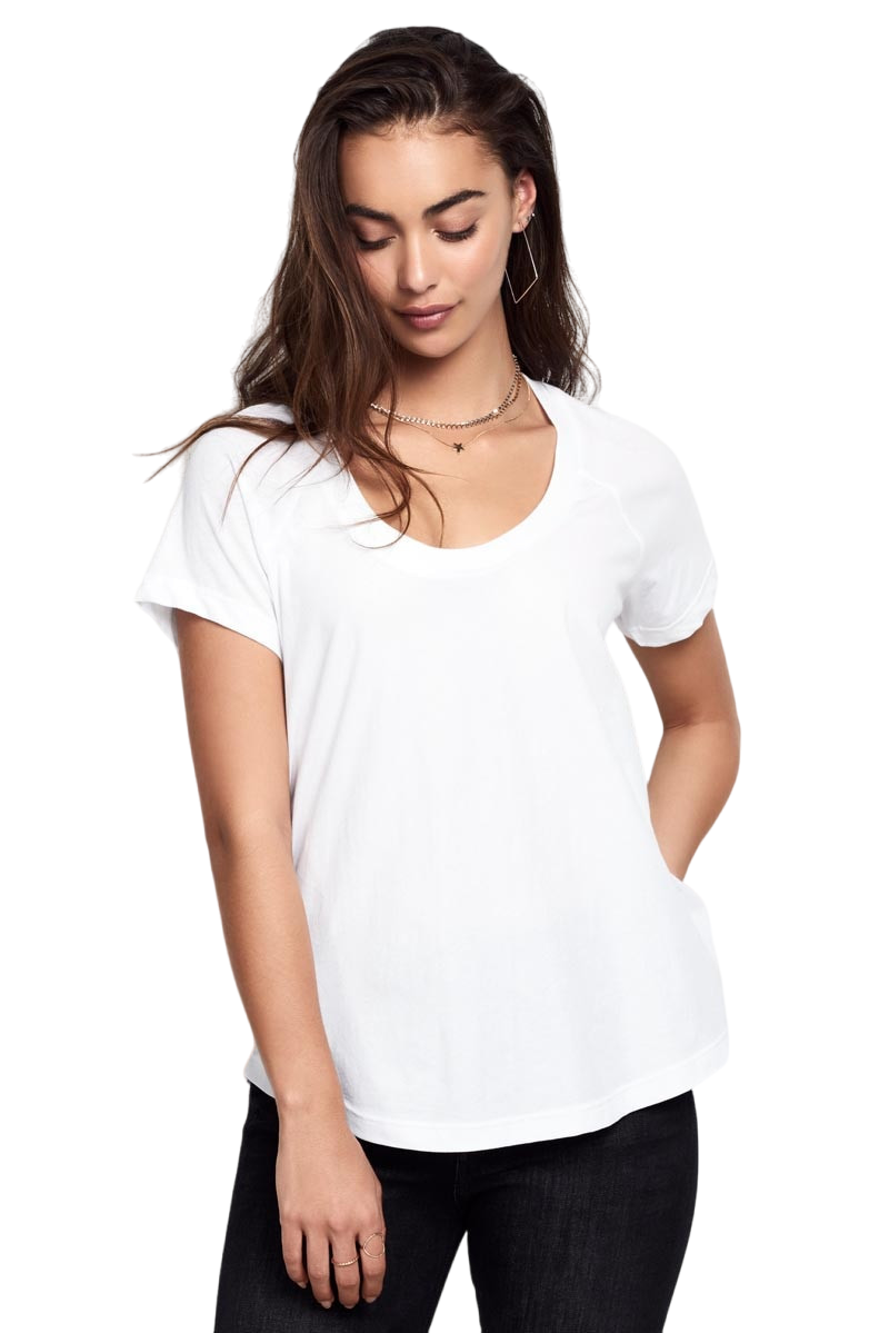 Bonds Womens Scoop Neck Tee T-Shirt Top Cotton White-0