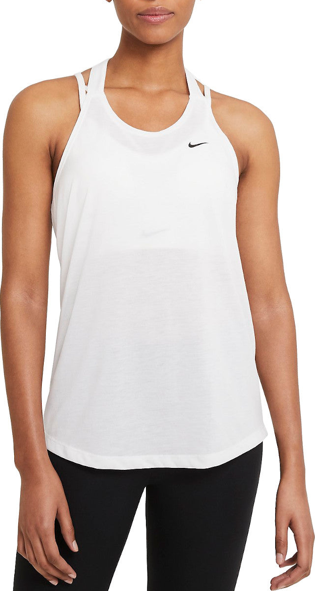 Nike Womens White/Black Elastika Dry-Fit Tank Top-0