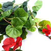 Thumbnail for Artificial Geranium Hanging Bush with Red Flowers 60cm