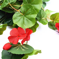 Thumbnail for Artificial Geranium Hanging Bush with Red Flowers 60cm