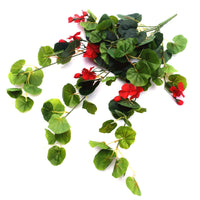 Thumbnail for Artificial Geranium Hanging Bush with Red Flowers 60cm