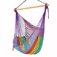 Thumbnail for Mayan Legacy Extra Large Outdoor Cotton Mexican Hammock Chair in Colorina Colour