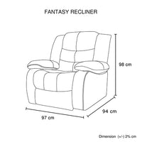 Thumbnail for Fantasy Recliner Pu Leather 1R Black