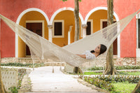 Thumbnail for Outdoor undercover cotton Mayan Legacy hammock with hand crocheted tassels King Size Marble