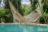 Thumbnail for Outdoor undercover cotton Mayan Legacy hammock with hand crocheted tassels King Size Marble