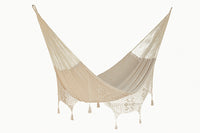 Thumbnail for Outdoor undercover cotton Mayan Legacy hammock with hand crocheted tassels King Size Marble