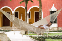 Thumbnail for Outdoor undercover cotton Mayan Legacy hammock with hand crocheted tassels King Size Marble