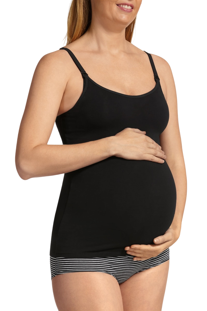 Womens Bonds Maternity Hidden Support Singlet Pregnancy Bumps Black-2