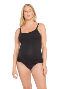 Thumbnail for Womens Bonds Maternity Hidden Support Singlet Pregnancy Bumps Black-4